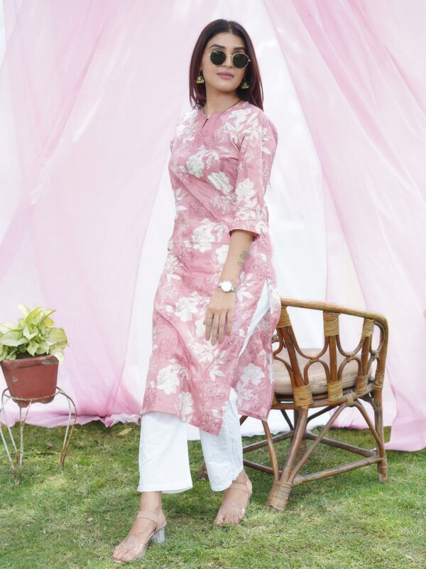 Roohani: Dream Garden Kurti in Blush Tones